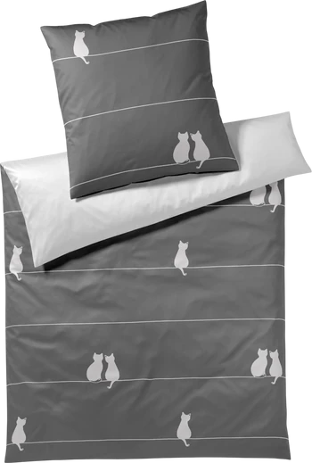 Bettwäsche-Garnitur Elegante You & Me 24559 Anthrazit Baumwolle