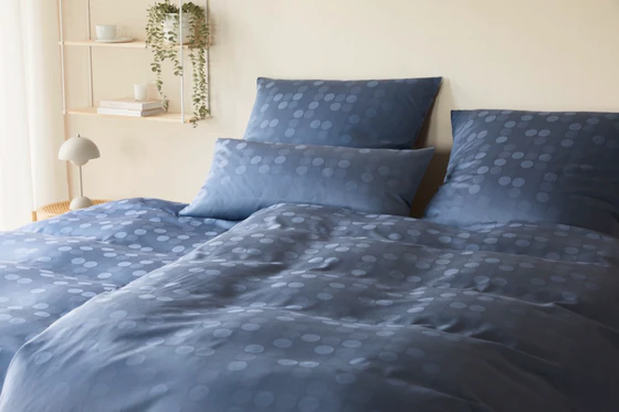 Bettwäsche-Garnitur Rotondo-24569 Nachtblau – Elegante Mako-Satin