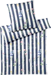 Bettwäsche-Garnitur Flowerstripe-24577-2 Marine Elegante Baumwolle