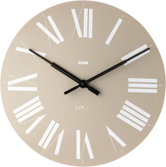 Wanduhr Alessi Firenze-12 B Schwarz – Geräuscharmes Quarzwerk