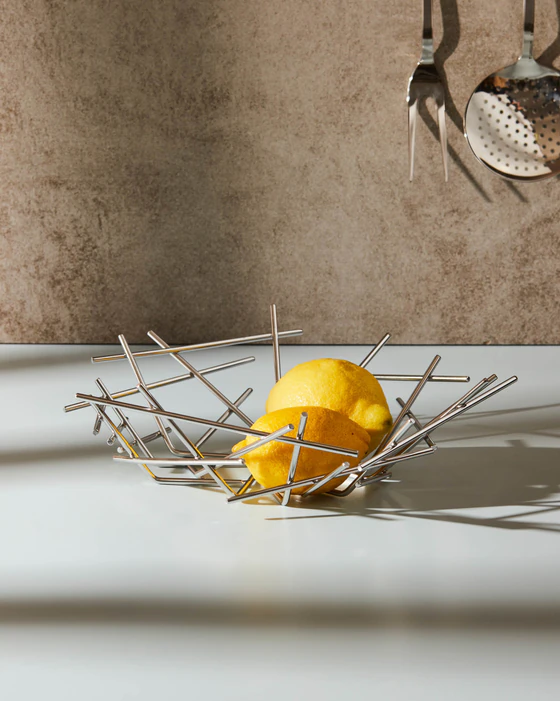 Design-Fruchtschale Alessi Blow up-FC02 Edelstahl poliert