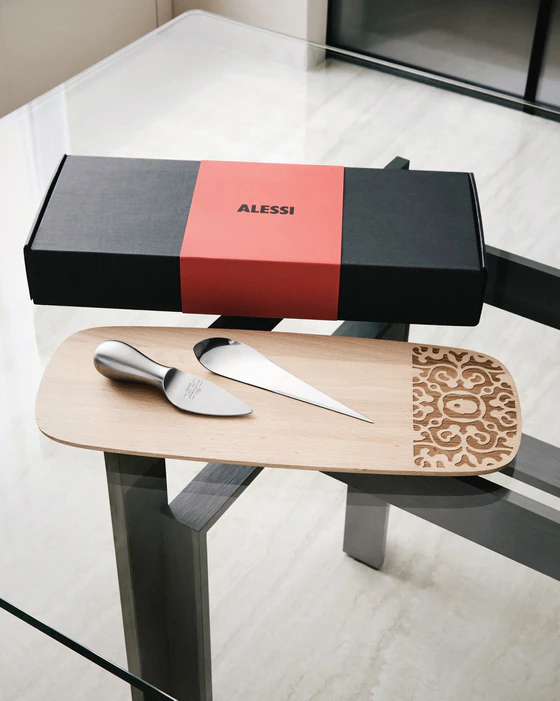 Alessi MW22SET Käse-Set – Servierbrett & Käsemesser Edelstahl