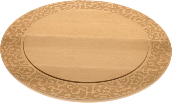 Alessi Dressed in Wood MW23 Käseplatte – Buchenholz mit Reliefdekor
