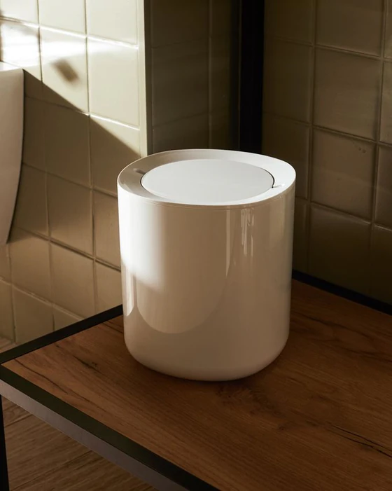 Abfalleimer Badezimmer Alessi Birillo PL10 Weiß – Modernes Design