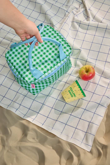 Isoliertasche Rice by Rice Blau-Grün Kariert Klein