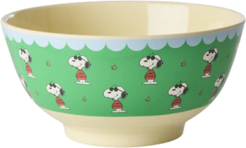 Melamin-Schale Rice by Rice 700ml Grün Snoopy bruchfest