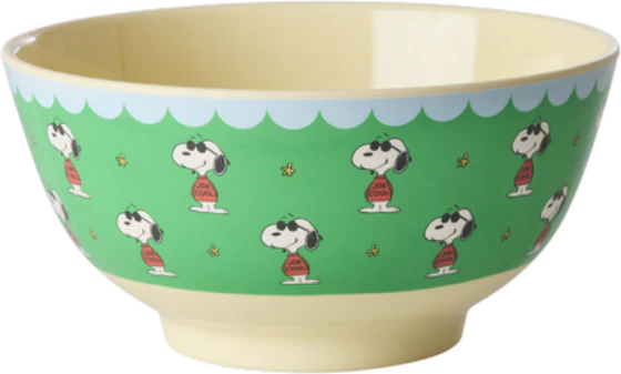 Melamin-Schale Rice by Rice 700ml Grün Snoopy bruchfest