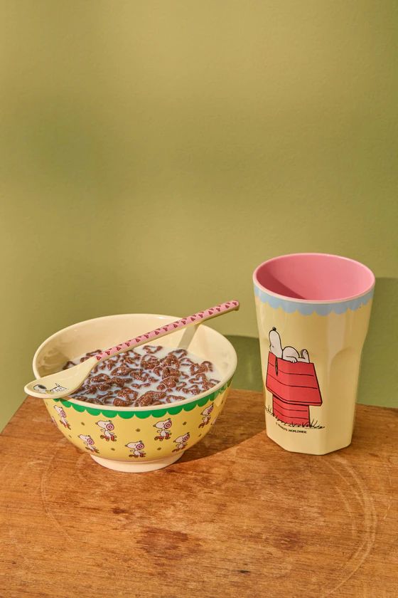 Becher aus Melamin Rice by Rice 400 ml Creme Snoopy robust