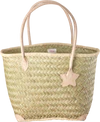 Handgefertigte Tragetasche Raffia Ledergriffe Groß – Rice by Rice