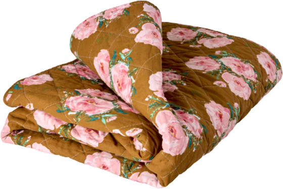 Steppdecke Rice by Rice Floral Fiesta Rose 180x130 Baumwolle