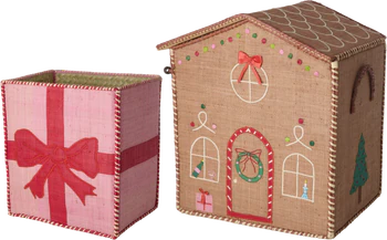 Aufbewahrungskörbe Weihnachten 2er-Set Rice by Rice Raffia