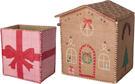 Aufbewahrungskörbe Weihnachten 2er-Set Rice by Rice Raffia