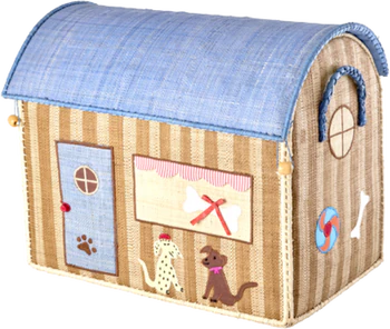 Spielzeugkorb-Set Raffia Paris-Motiv Rice by Rice – Handgefertigt, Unikat
