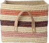 Aufbewahrungskorb Raffia Ledergriffe Rice by Rice – Unikat