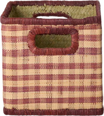 Quadratischer Aufbewahrungskorb Raffia Braun Rice by Rice