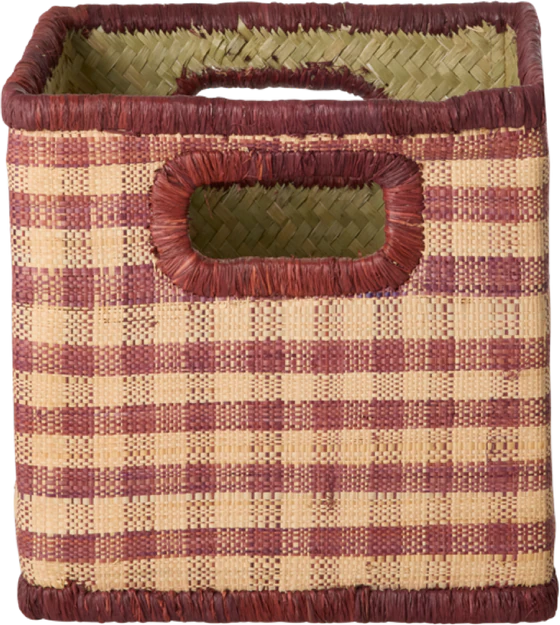 Quadratischer Aufbewahrungskorb Raffia Braun Rice by Rice