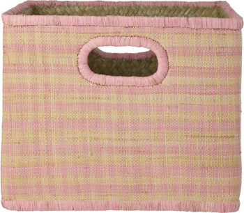 Quadratischer Aufbewahrungskorb Pink Checks – Rice by Rice
