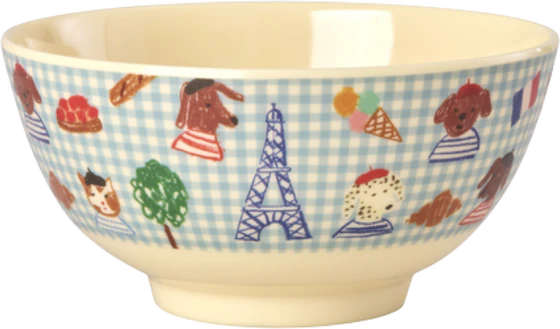 Melaminschale Kinder Rice by Rice 700ml Blau Paris Print