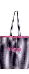 Tragetasche Baumwolle Braun Kariert – Rice by Rice – Gewellter Rand