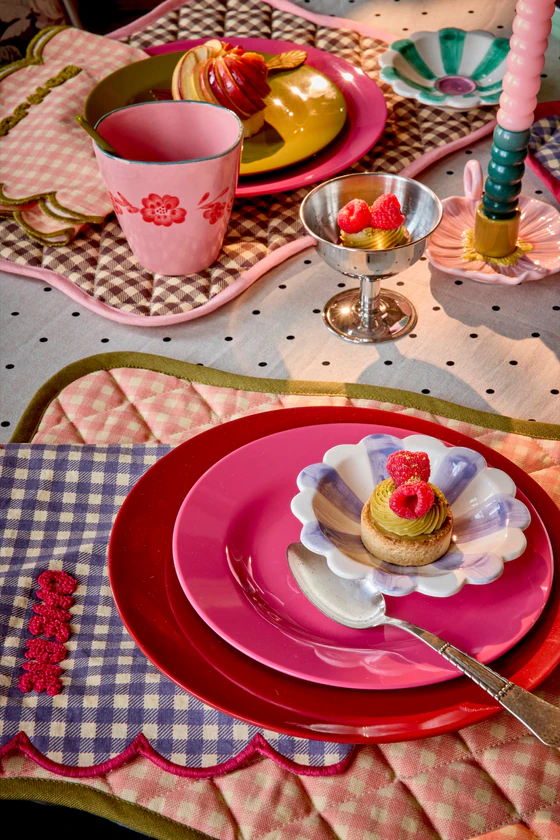 Gestepptes Platzset Rice by Rice Moss Green – Baumwolle, Schutz