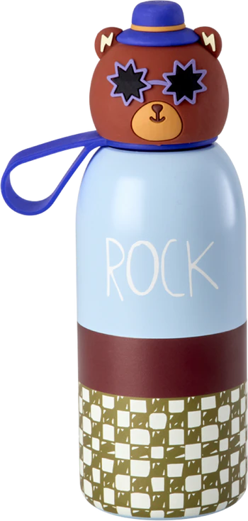 Doppelwandige Edelstahl-Trinkflasche 350ml Rice by Rice – Bärenkopf Design