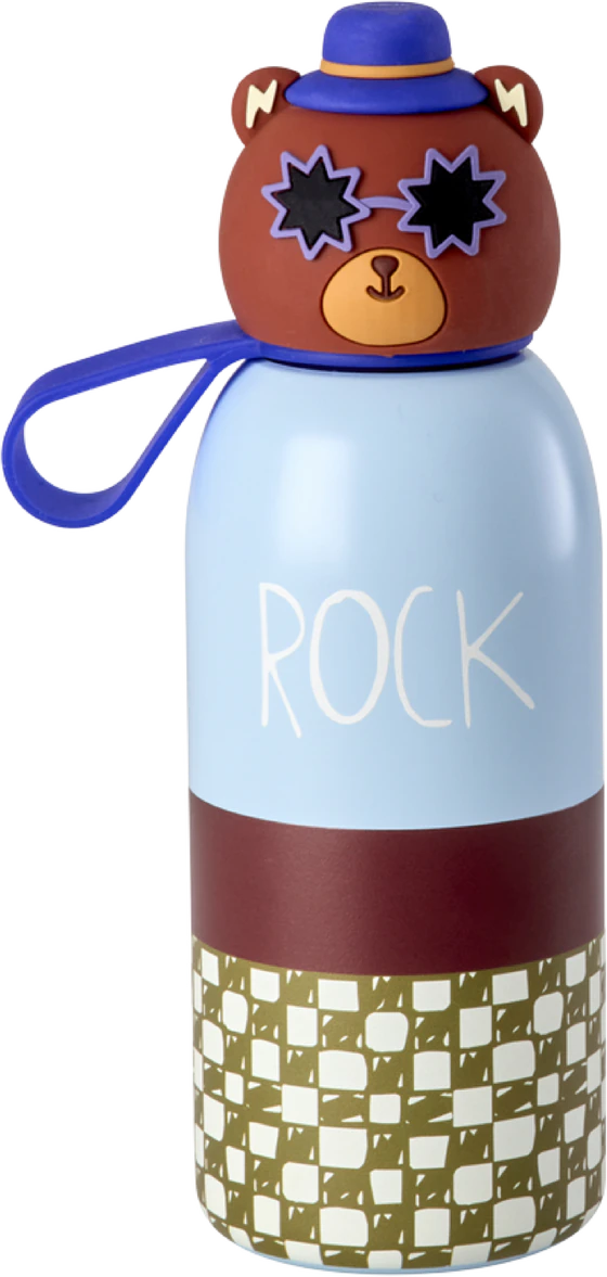 Doppelwandige Edelstahl-Trinkflasche 350ml Rice by Rice – Bärenkopf Design