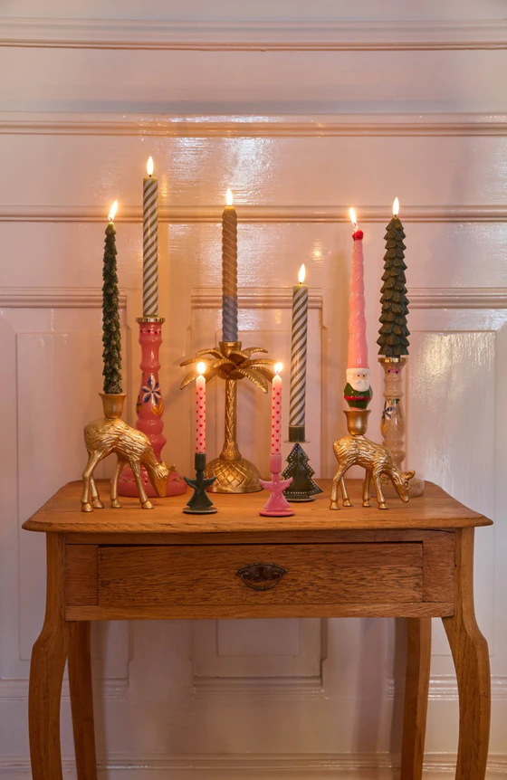 Kerzenhalter Weihnachtsbaum Metall Grün – Rice by Rice, Stabil und Dekorativ