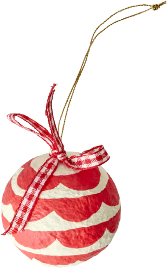 Weihnachtsanhänger Pappmaché 5cm Rice by Rice – Handgefertigt