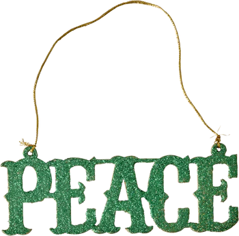 Weihnachtsanhänger Grün Peace – Rice by Rice Glanz-Dekor