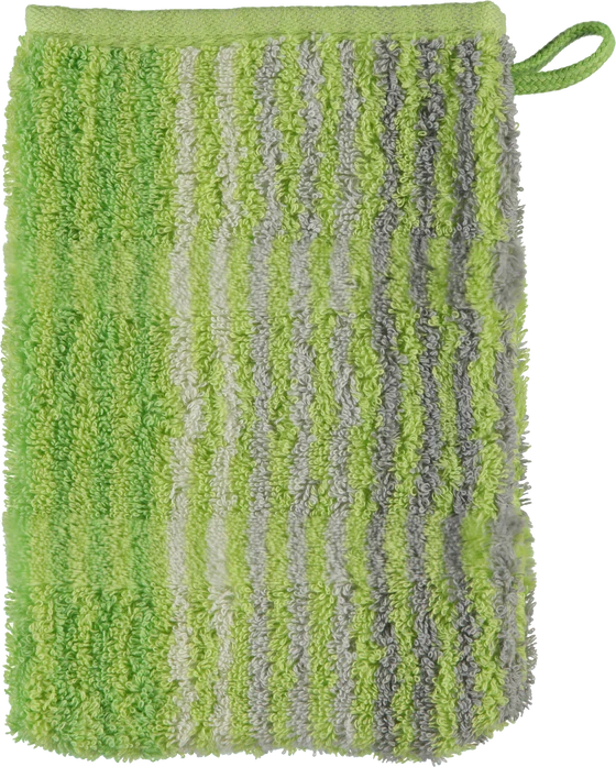 Cawö Frottiertücher Noblesse Cashmere Streifen Kiwi 45 – Edle Walkfrottier-Handtücher aus 100 % Baumwolle
