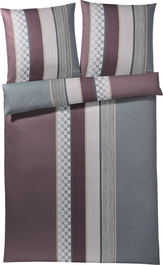 JOOP! Bettwäsche Cornflower Stripes Deep Wine – Luxuriöser Mako-Satin für stilvolle Akzente