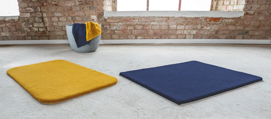 Rhomtuft Badteppich Square – Rutschfester Velours-Badteppich mit eckigen Kanten